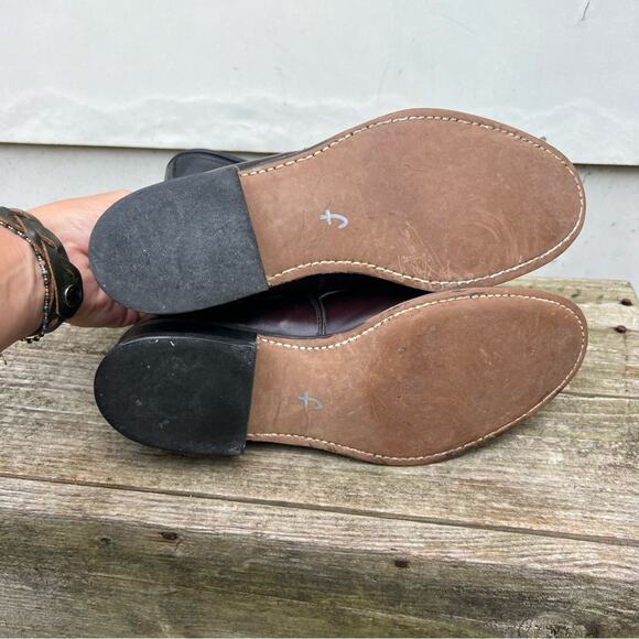 Vintage 90s Laredo Roper Lace Up Black Cherry Red Two Tone Cowgirl Boots 8 1/2 M - Picture 7 of 7